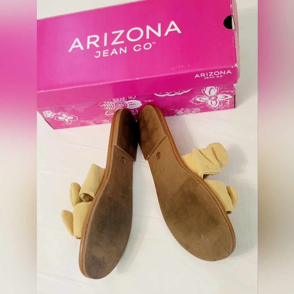 Arizona Jean Co. AZ Gill Sandals Royal Yellow Women's Size 6.5 Slides Slippers - Picture 3 of 8